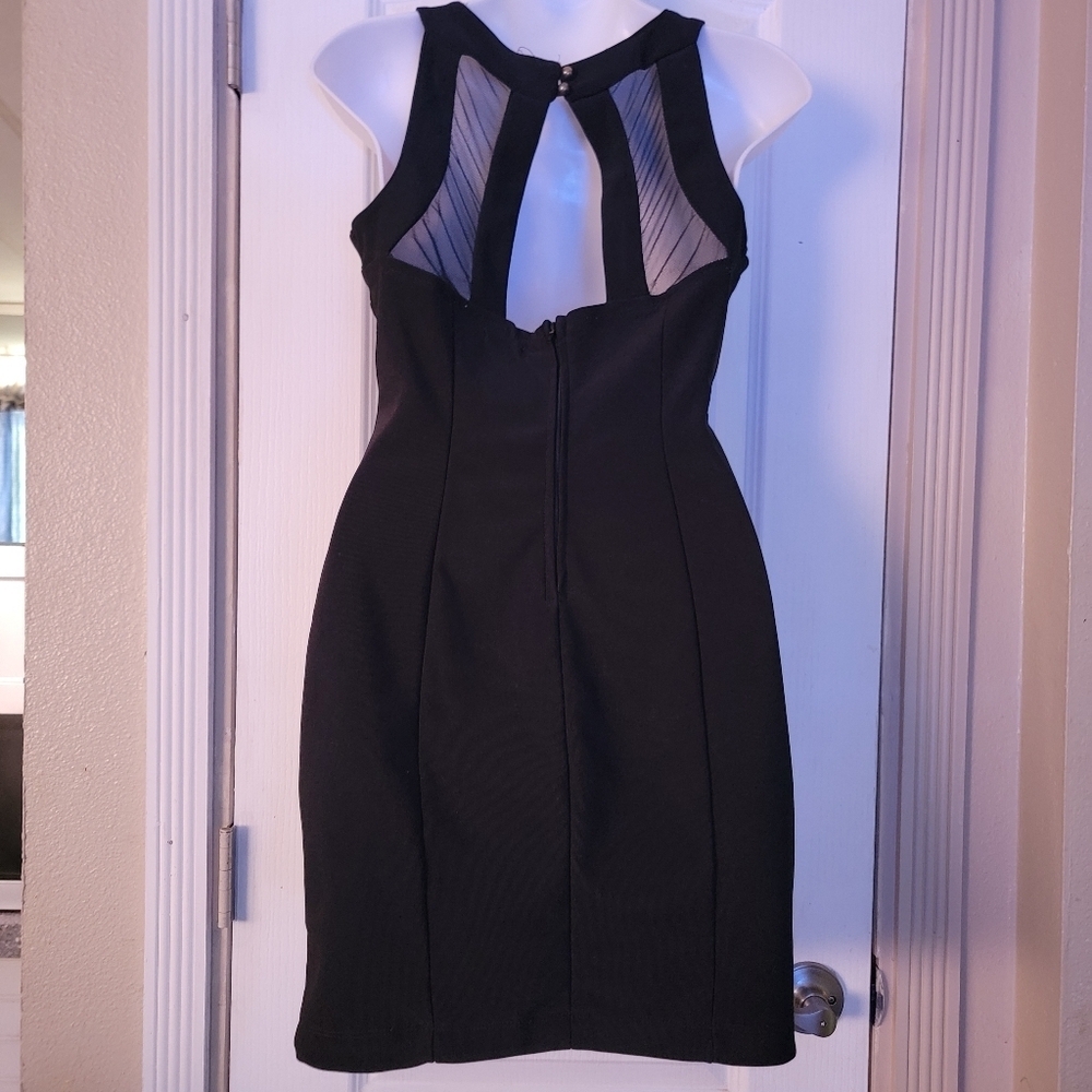Black Bandage Dress with Gold Studs Size 5 - Picture 4 of 7